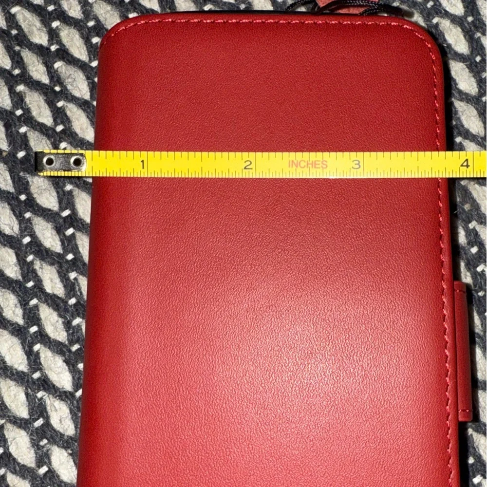 WENSELLE Luxury Red Leather Wallet Phone Case with MagSafe & Card Slots